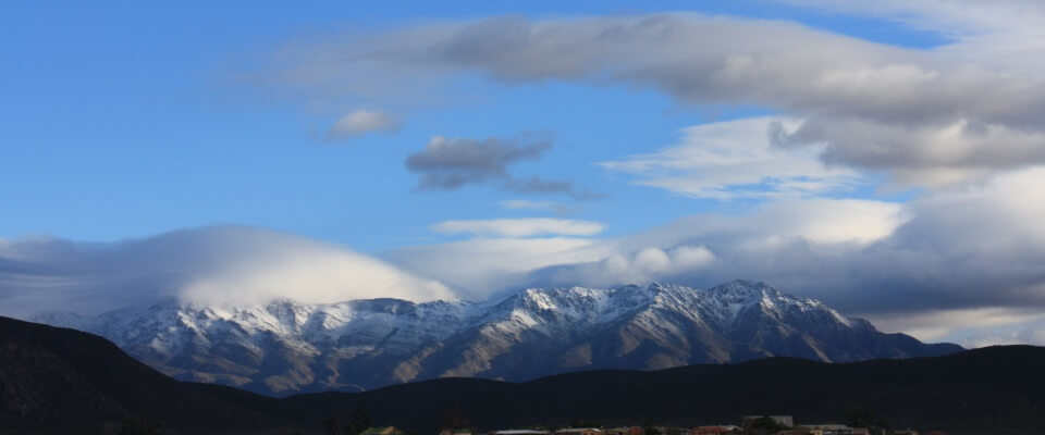 Calitzdorp view of snow on Swatberg